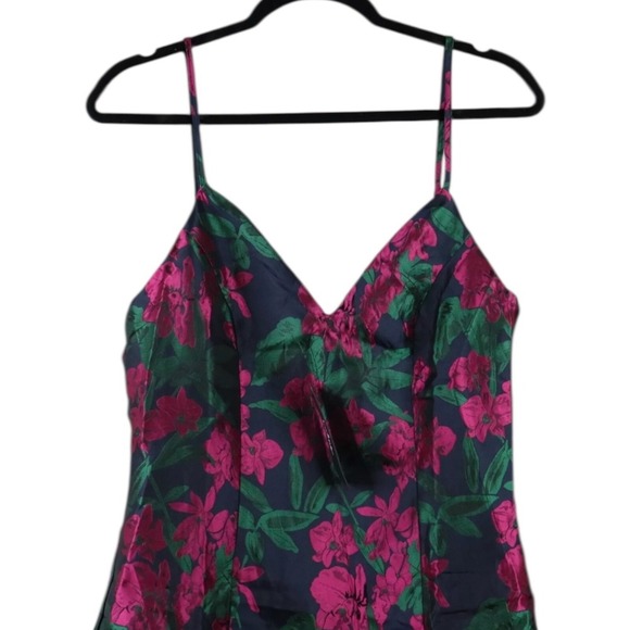 Lulus Mini Dress Womens Size Medium Blue Floral Jacquard Sweetheart Neck NWT - Picture 2 of 7